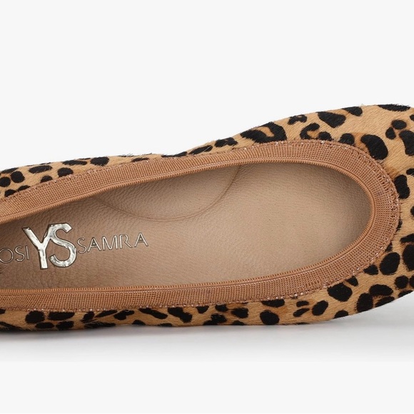 Yosi Samra Tan and Black Leopard Print Flats size 8 NWOT. - Picture 2 of 8